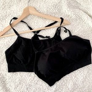 Black Champion Sports Bra with Halter Top Straps